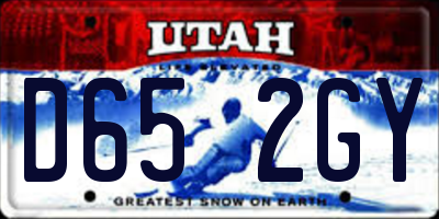 UT license plate D652GY