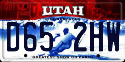 UT license plate D652HW