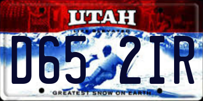 UT license plate D652IR