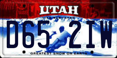 UT license plate D652IW
