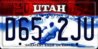 UT license plate D652JU