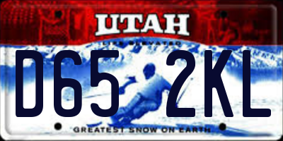 UT license plate D652KL