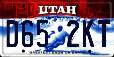 UT license plate D652KT
