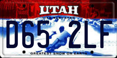UT license plate D652LF