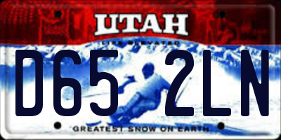 UT license plate D652LN
