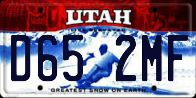 UT license plate D652MF
