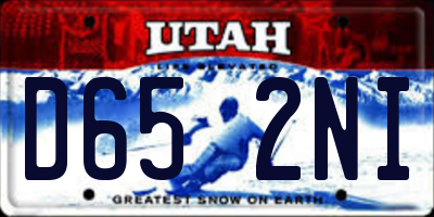 UT license plate D652NI