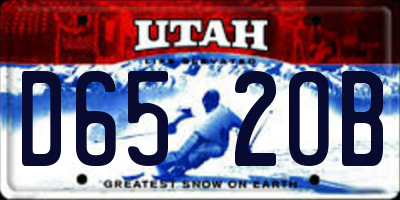 UT license plate D652OB