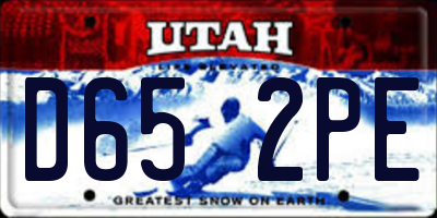 UT license plate D652PE