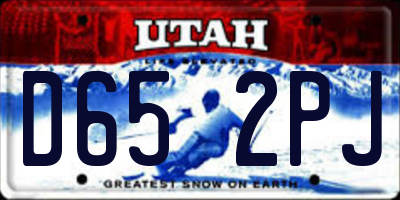 UT license plate D652PJ