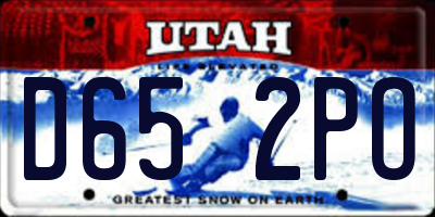 UT license plate D652PO