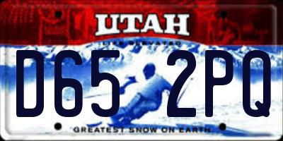 UT license plate D652PQ
