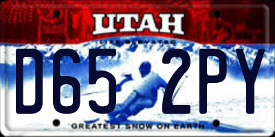 UT license plate D652PY