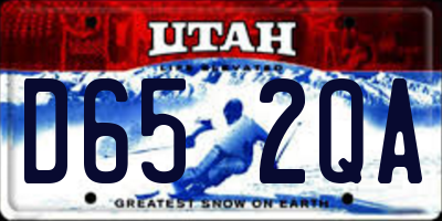 UT license plate D652QA