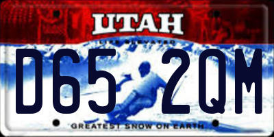 UT license plate D652QM