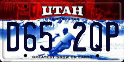 UT license plate D652QP