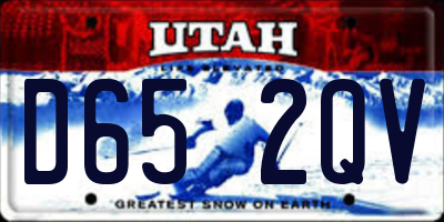 UT license plate D652QV