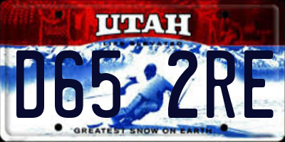 UT license plate D652RE