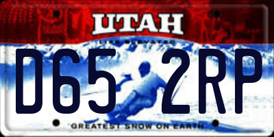 UT license plate D652RP