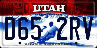 UT license plate D652RV