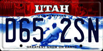 UT license plate D652SN