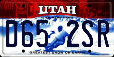 UT license plate D652SR