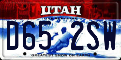 UT license plate D652SW