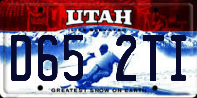UT license plate D652TI