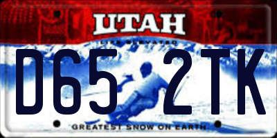 UT license plate D652TK