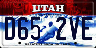 UT license plate D652VE