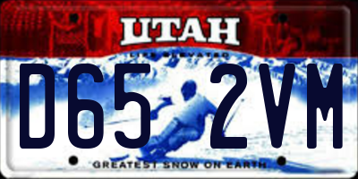UT license plate D652VM
