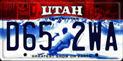 UT license plate D652WA