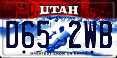 UT license plate D652WB