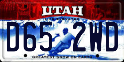 UT license plate D652WD