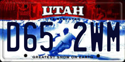 UT license plate D652WM