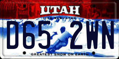 UT license plate D652WN