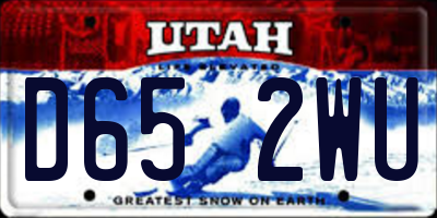 UT license plate D652WU