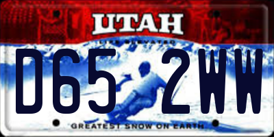 UT license plate D652WW