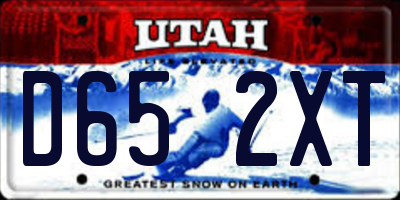 UT license plate D652XT