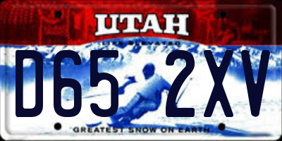 UT license plate D652XV