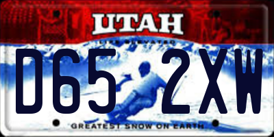 UT license plate D652XW