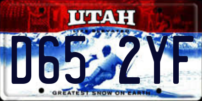 UT license plate D652YF