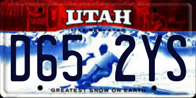 UT license plate D652YS