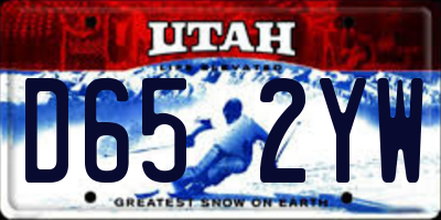 UT license plate D652YW