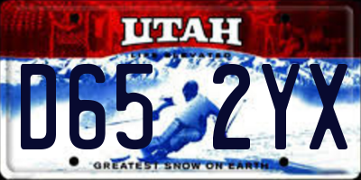 UT license plate D652YX