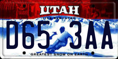 UT license plate D653AA