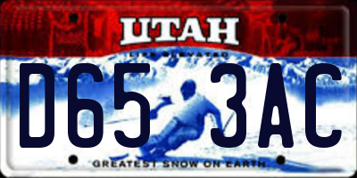 UT license plate D653AC