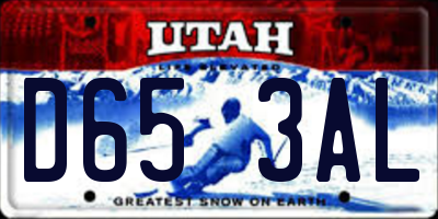 UT license plate D653AL
