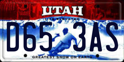 UT license plate D653AS