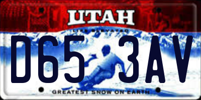 UT license plate D653AV